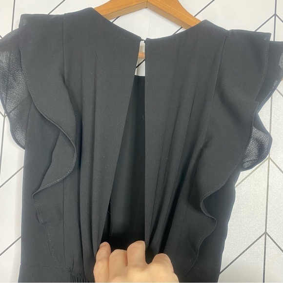 Zara Basic Black Ruffle Jumpsuit - Size XS - Picture 4 of 6